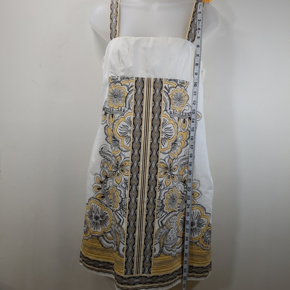Ann Taylor Loft Cream And Brown Floral  Sleeveless Dress , Size 6p - Picture 4 of 6